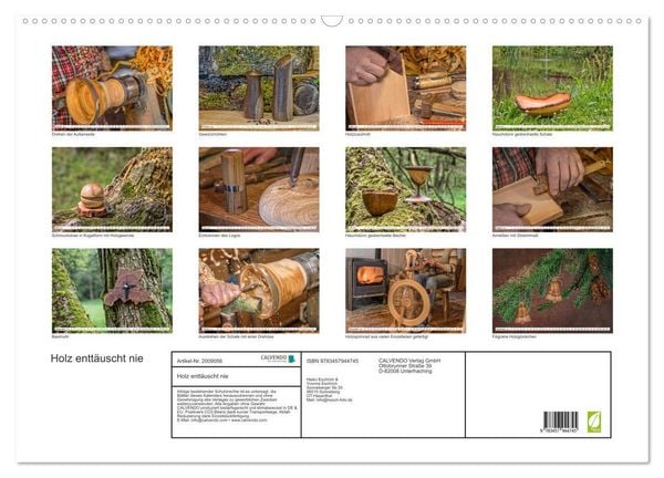 Produktbild: Holz entt&auml;uscht nie (Wandkalender 2026 DIN A2 quer), CALVENDO Monatskalender