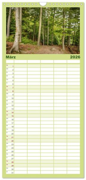 Produktbild: Familienplaner 2026 - Der Odenwald und das Felsenmeer mit 5 Spalten (Wandkalender, 21 x 45 cm) CALVENDO
