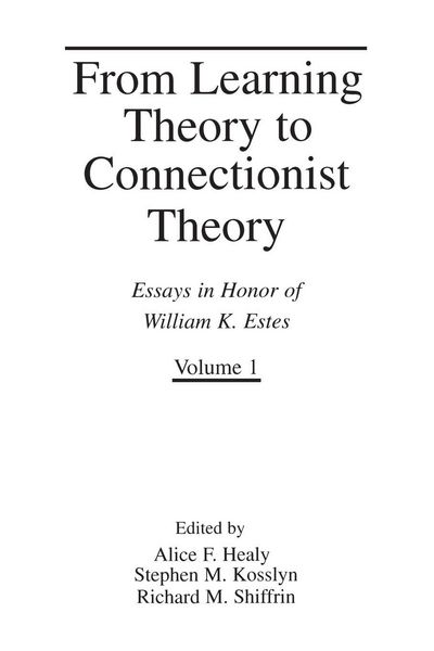 Produktbild: From Learning Theory to Connectionist Theory
