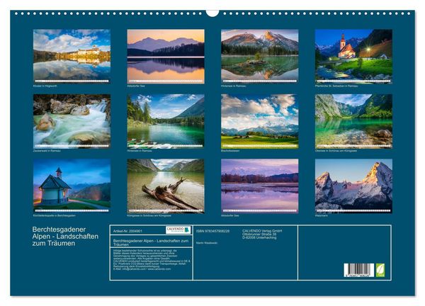Produktbild: Berchtesgadener Alpen - Landschaften zum Tr&auml;umen (Wandkalender 2026 DIN A2 quer), CALVENDO Monatskalender
