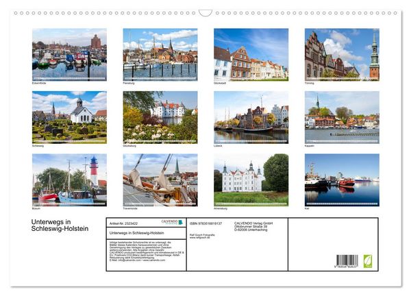 Produktbild: Unterwegs in Schleswig-Holstein (Wandkalender 2027 DIN A2 quer), CALVENDO Monatskalender