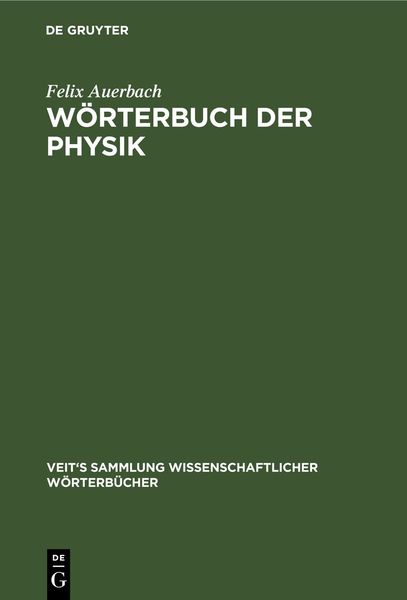 Produktbild: W&ouml;rterbuch der Physik