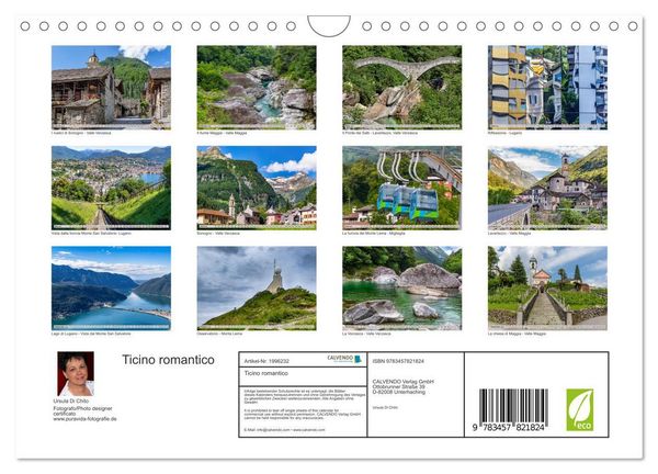 Produktbild: Ticino romantico (Wandkalender 2026 DIN A4 quer), CALVENDO Monatskalender