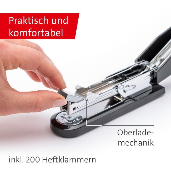Produktbild: Heftger&auml;t B 2, bis 25 Blatt schwarz, Oberlademechanik