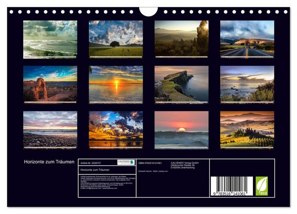 Produktbild: Horizonte zum Tr&auml;umen (Wandkalender 2026 DIN A4 quer), CALVENDO Monatskalender