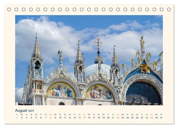 Produktbild: Venedig, die zeitlos Elegante (Tischkalender 2027 DIN A5 quer), CALVENDO Monatskalender