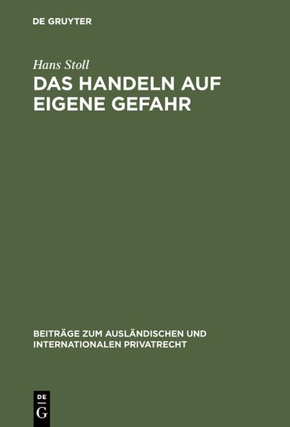 Produktbild: Das Handeln auf eigene Gefahr