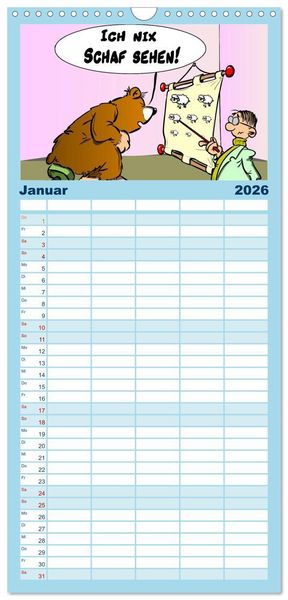 Produktbild: Familienplaner 2026 - Trumix Cartoons - Dumm gelaufen mit 5 Spalten (Wandkalender, 21 x 45 cm) CALVENDO