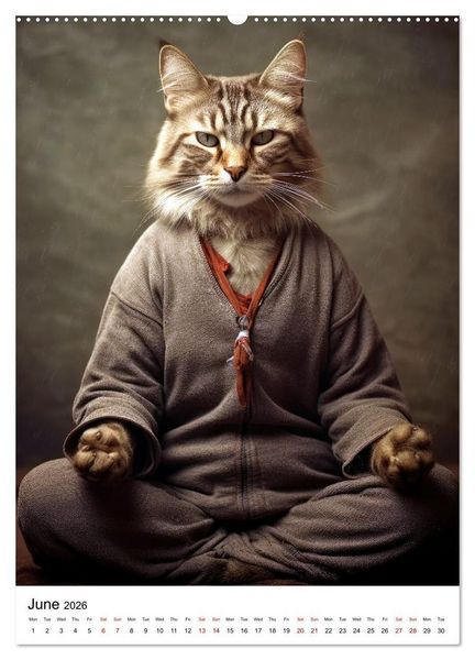Produktbild: Meow Yoga (High Quality Premium Wall Calendar 2026 DIN A2 portrait),CALVENDO 12 Month Wall Calendar