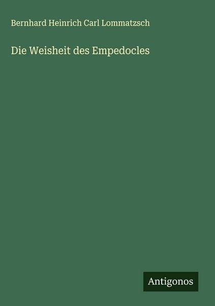 Produktbild: Die Weisheit des Empedocles