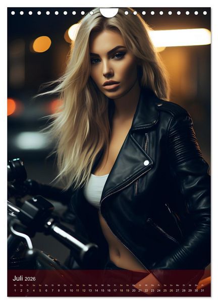 Produktbild: Bikes and Girls: Sexy M&auml;dels auf hei&szlig;en Mottorr&auml;dern (Wandkalender 2026 DIN A4 hoch), CALVENDO Monatskalender