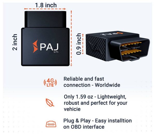 Produktbild: PAJ GPS CAR OBD 4G 2.0 GPS Tracker Fahrzeugtracker Schwarz 1St.