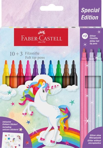 Produktbild: Faber-Castell Filzstift Einhorn 10+3 +Sticker