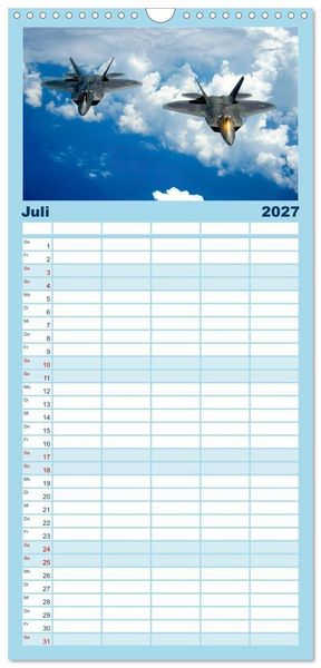 Produktbild: Familienplaner 2027 - Kampfjets - D&uuml;senj&auml;ger-Kalender mit 5 Spalten (Wandkalender, 21 x 45 cm) CALVENDO