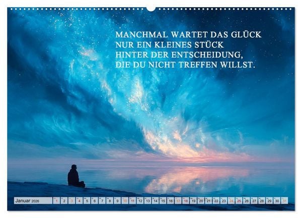 Produktbild: Weisheit und Motivation - Inspiration voller Sinn und St&auml;rke (hochwertiger Premium Wandkalender 2026 DIN A2 quer), Kunstdruck in Hochglanz