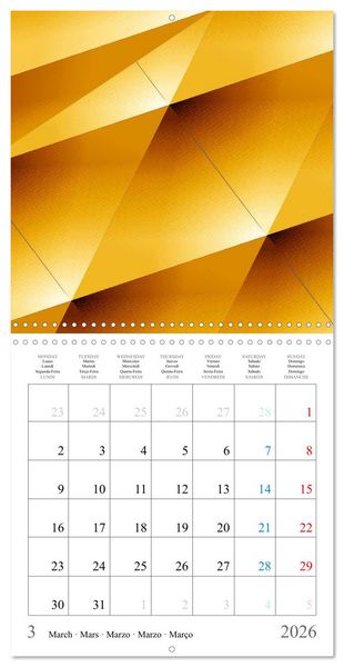 Produktbild: Art abstrait ensoleill&eacute; (Calendrier mural carr&eacute; 2026 30x30 cm) Calendrier double avec une page pour vos prises de notes