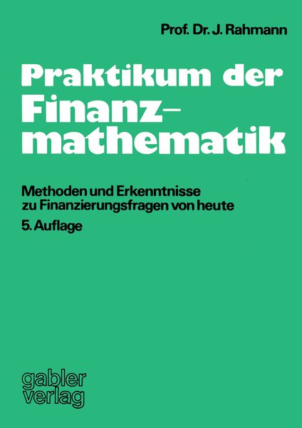 Produktbild: Praktikum der Finanzmathematik