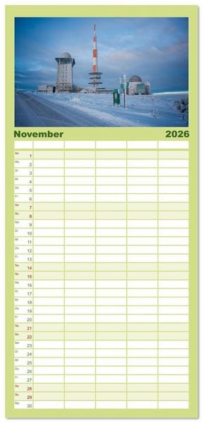 Produktbild: Familienplaner 2026 - Ohh, Du wundersch&ouml;ner Harz! mit 5 Spalten (Wandkalender, 21 x 45 cm) CALVENDO