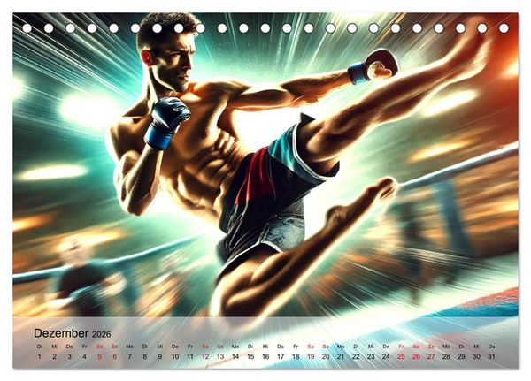Produktbild: MMA Germany - Mixed Martial Arts Power (Tischkalender 2026 DIN A5 quer), CALVENDO Monatskalender