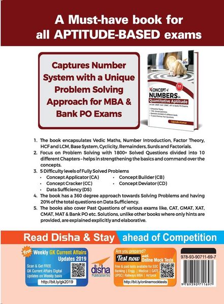 Produktbild: Koncepts of Numbers in Quantitative Aptitude in CAT GMAT XAT CMAT MAT & Bank PO 3rd Edition