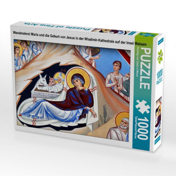 Produktbild: CALVENDO Puzzle Wandmalerei Maria und die Geburt von Jesus in der Wladimir-Kathedrale auf der Insel Walaam | 1000 Teile Lege-Gr&ouml;&szlig;e 64x48cm Foto-Puzzle
