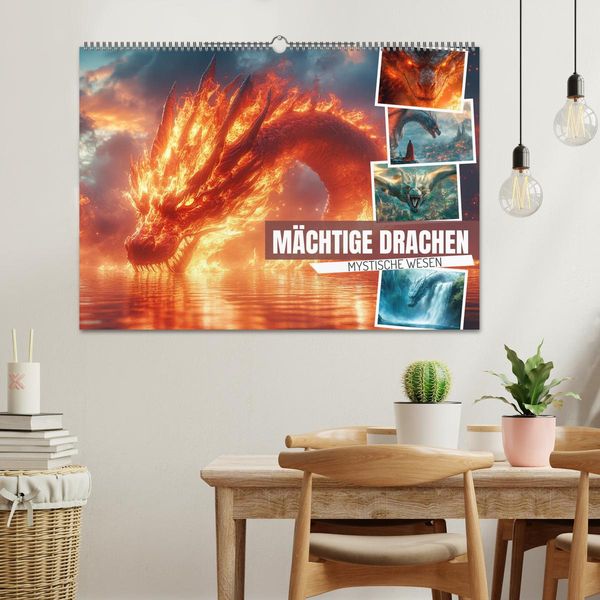 Produktbild: M&Auml;CHTIGE DRACHEN Mystische Wesen (Wandkalender 2026 DIN A2 quer), CALVENDO Monatskalender