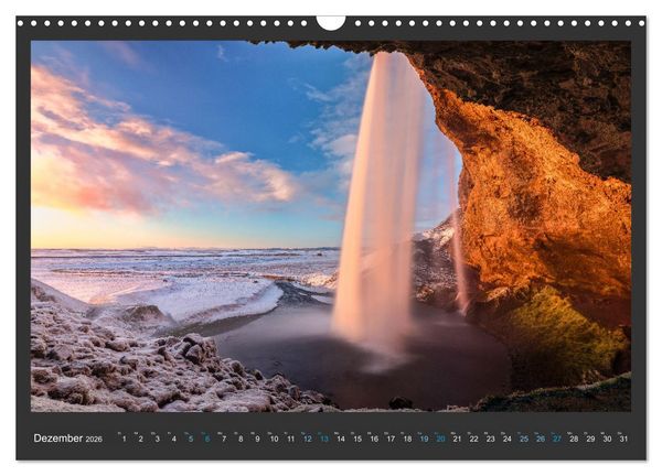 Produktbild: Island - Die sch&ouml;nsten Wasserf&auml;lle (Wandkalender 2026 DIN A3 quer), CALVENDO Monatskalender