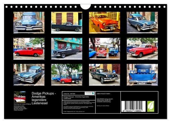 Produktbild: Dodge Pickups - Amerikas legend&auml;re Lastenesel (Wandkalender 2026 DIN A4 quer), CALVENDO Monatskalender