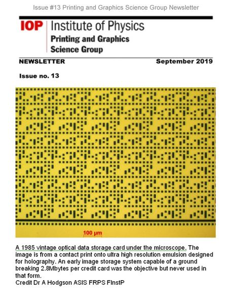 Produktbild: Issue #13 Printing and Graphics Science Group Newsletter (Printing and Graphics Science Group Newsletters, #8)