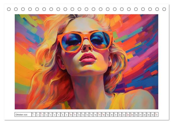 Produktbild: Popart Prinzessin (Tischkalender 2026 DIN A5 quer), CALVENDO Monatskalender