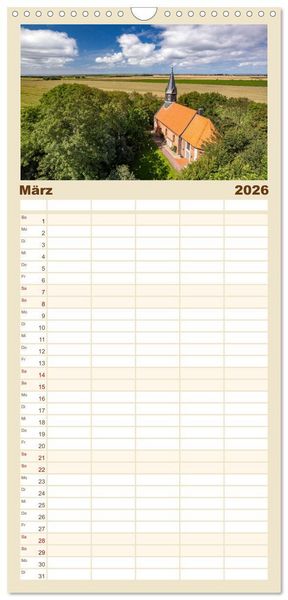 Produktbild: Familienplaner 2026 - Schleswig-Holstein - Nordfriesland mit 5 Spalten (Wandkalender, 21 x 45 cm) CALVENDO