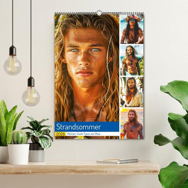 Produktbild: Strandsommer. M&auml;nner. Coole Typen am Meer (Wandkalender 2026 DIN A2 hoch), CALVENDO Monatskalender