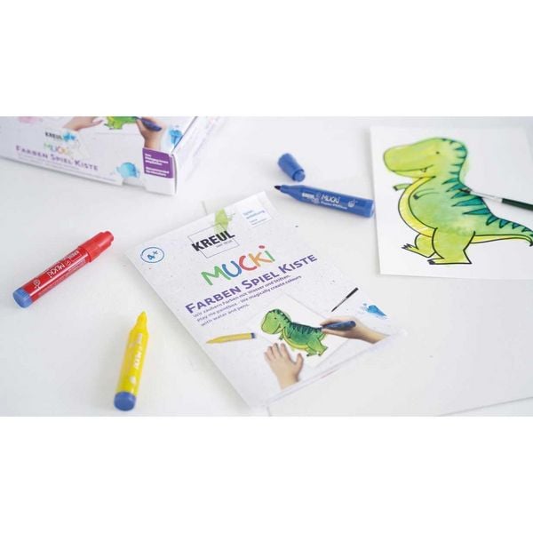 Produktbild: KREUL Aquarellstifte Set MUCKi Farben Spiel Kiste 17 Teile