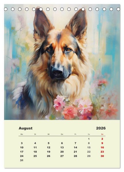 Produktbild: Gro&szlig;e Hunde. Sch&ouml;ne Aquarelle von tollen Tieren (Tischkalender 2026 DIN A5 hoch), CALVENDO Monatskalender