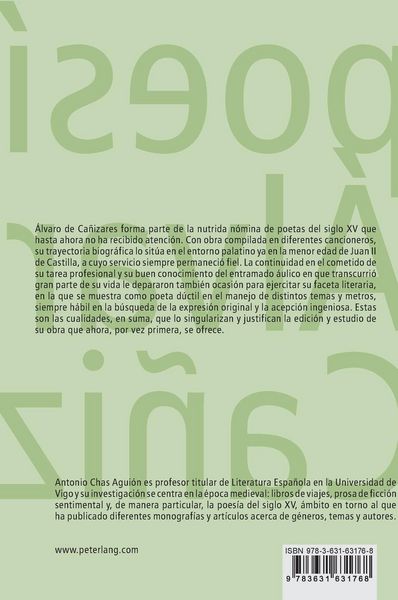 Produktbild: La poes&iacute;a de &Aacute;lvaro de Ca&ntilde;izares