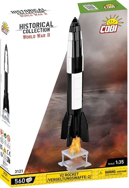 COBI Historical Collection 3121 - V2 Rocket/Vergeltungswaffe-2, WWII, Bausatz 1:35, Bausatz 560 Klemmbausteine
