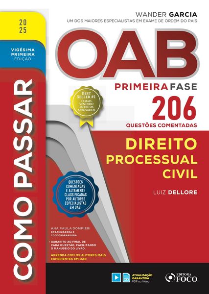 Produktbild: Como passar OAB primeira fase - 206 quest&otilde;es comentadas - Direito processual civil