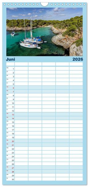 Produktbild: Familienplaner 2026 - Mallorca - Ahoi mit 5 Spalten (Wandkalender, 21 x 45 cm) CALVENDO