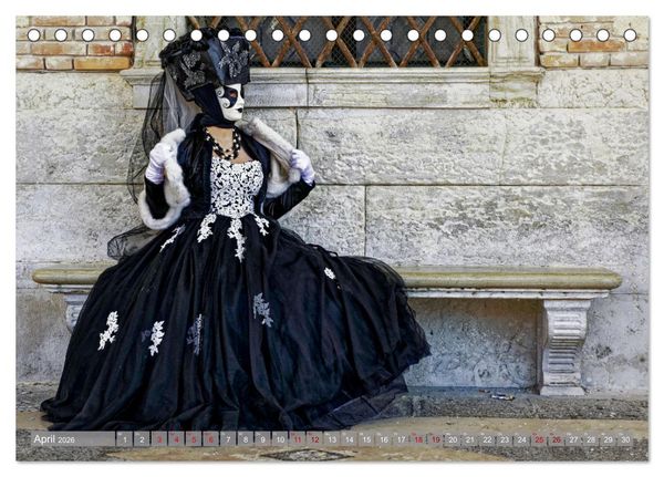 Produktbild: neunziggrad I photoart: der karneval von venedig (Tischkalender 2026 DIN A5 quer), CALVENDO Monatskalender