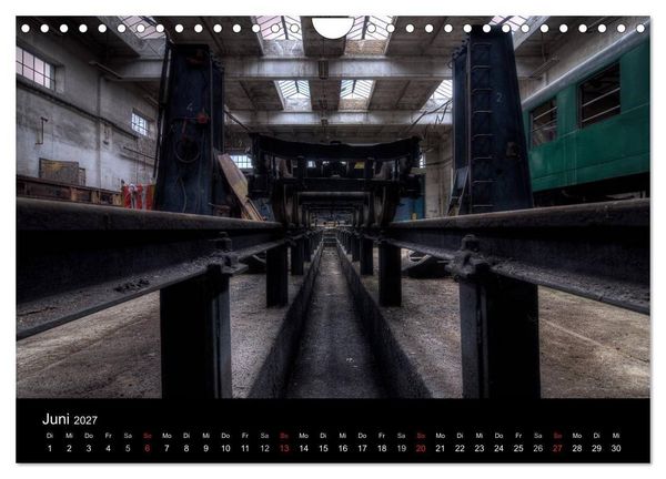 Produktbild: Verlassene Orte - Die Lokomotivwerkstatt (Wandkalender 2027 DIN A4 quer), CALVENDO Monatskalender
