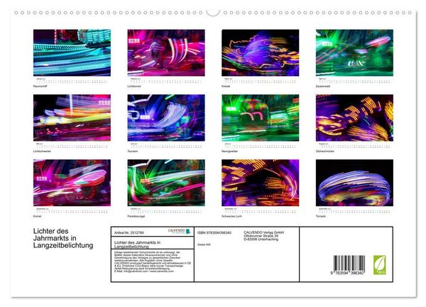 Produktbild: Lichter des Jahrmarkts in Langzeitbelichtung (hochwertiger Premium Wandkalender 2027 DIN A2 quer), Kunstdruck in Hochglanz