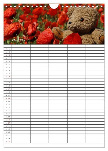 Produktbild: Der Teddyb&auml;ren-Familienplaner (Wandkalender 2026 DIN A4 hoch), CALVENDO Monatskalender