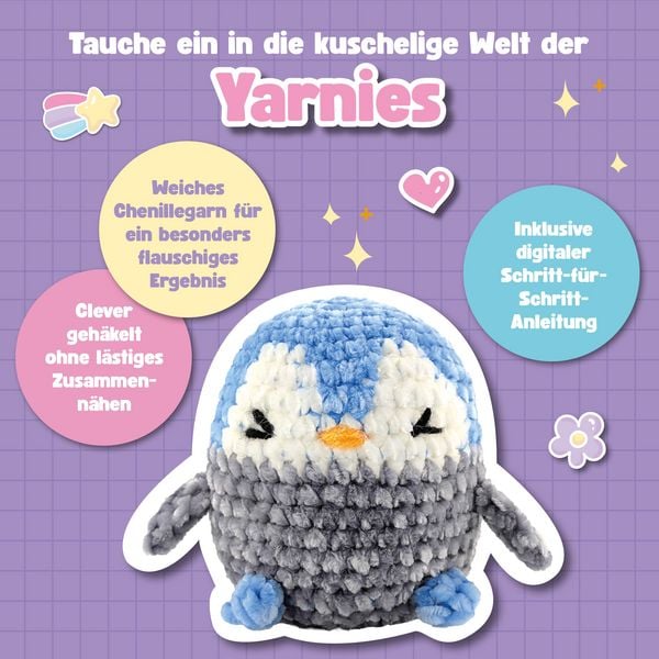 Produktbild: Yarnies - Collect. Create. Cuddle. H&auml;kelset Pinguin