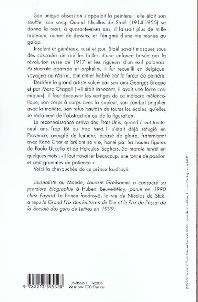 Produktbild: Le Prince Foudroye , la Vie de Nicolas de Stael (1914-1955)