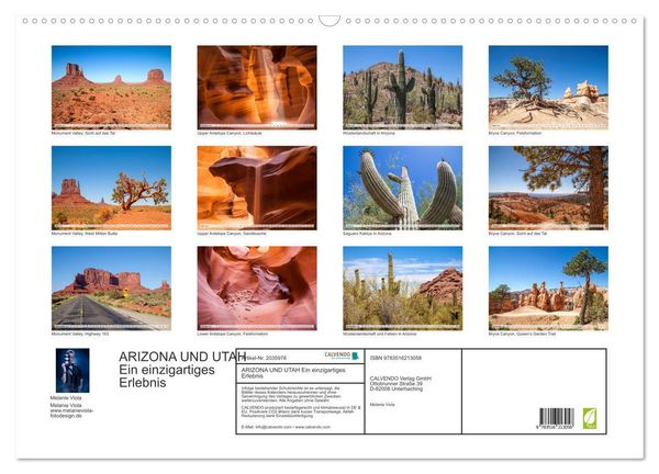Produktbild: ARIZONA UND UTAH Ein einzigartiges Erlebnis (Wandkalender 2026 DIN A2 quer), CALVENDO Monatskalender