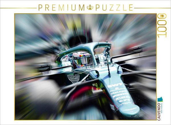 Produktbild: CALVENDO Puzzle Der viermalige Weltmeister Sebastian Vettel aus Deutschland startete 2021 erstmals f&uuml;r das britische Team Aston Martin. | 1000 Teile L