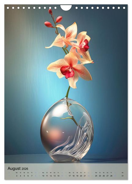 Produktbild: Blumenpracht in edlen Vasen (Wandkalender 2026 DIN A4 hoch), CALVENDO Monatskalender