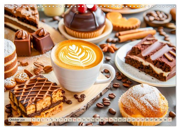 Produktbild: Cappuccino, Latte und mehr - Der gro&szlig;e Kaffeekalender (Wandkalender 2026 DIN A3 quer), CALVENDO Monatskalender
