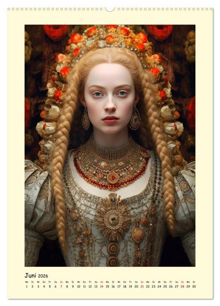 Produktbild: Mittelalter Portraits. Inspiriert vom K&ouml;nigshaus der Tudors (Wandkalender 2026 DIN A2 hoch), CALVENDO Monatskalender