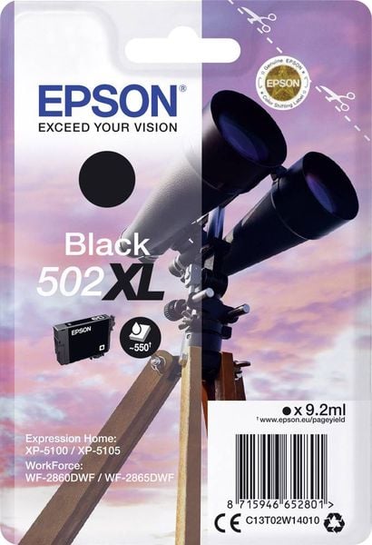 Epson Druckerpatrone T02W1, 502XL Original Schwarz C13T02W14010